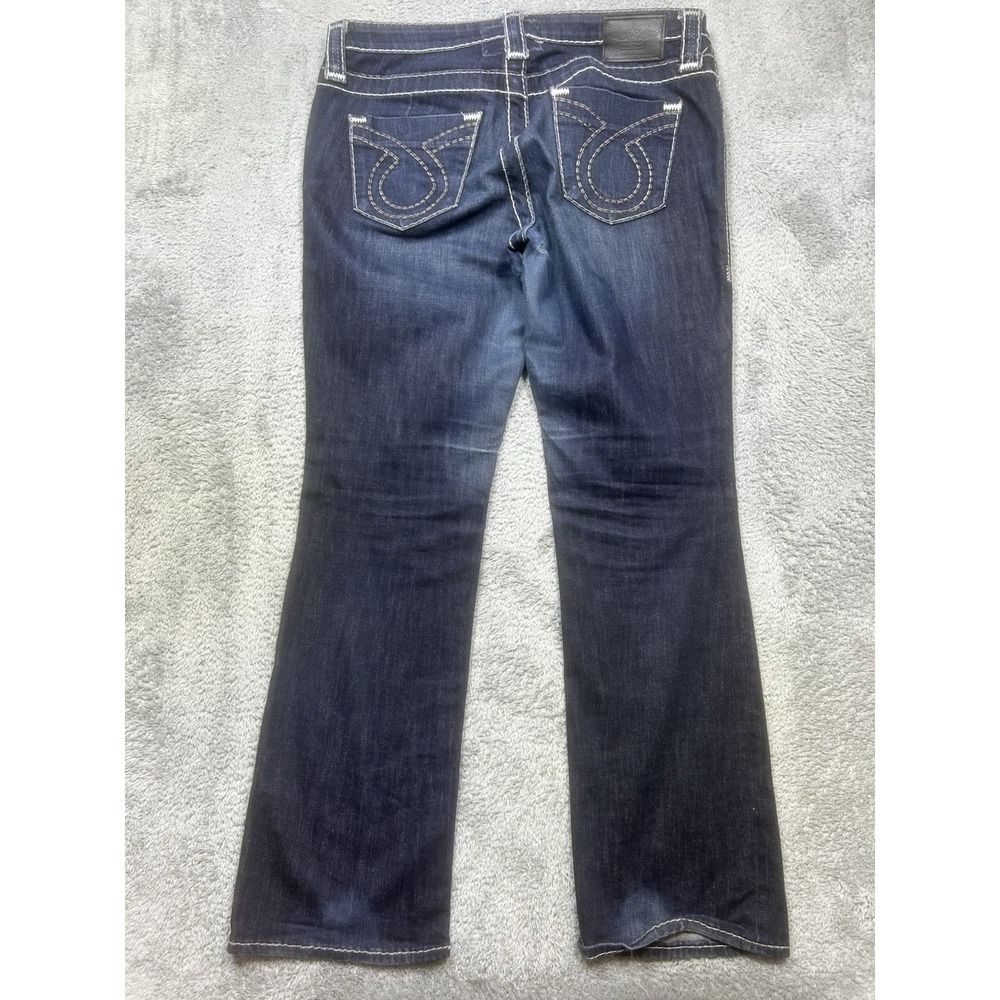 Big Star Miki Jeans Womens 31R (36x32) Blue Denim Distressed Bootcut Low Rise - Picture 3 of 16